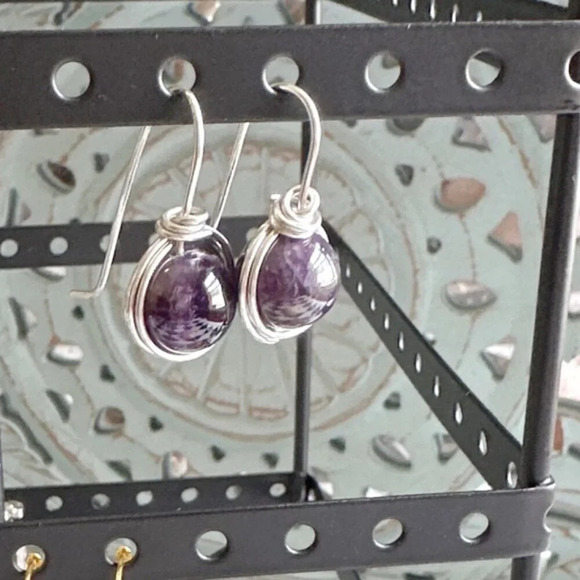 Alquimia Purple and Silver Earrings - Picture 1 of 5